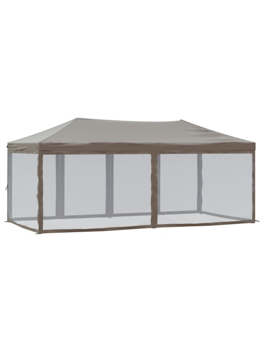 Skládací party stan s bočními stěnami taupe 3 x 6 m