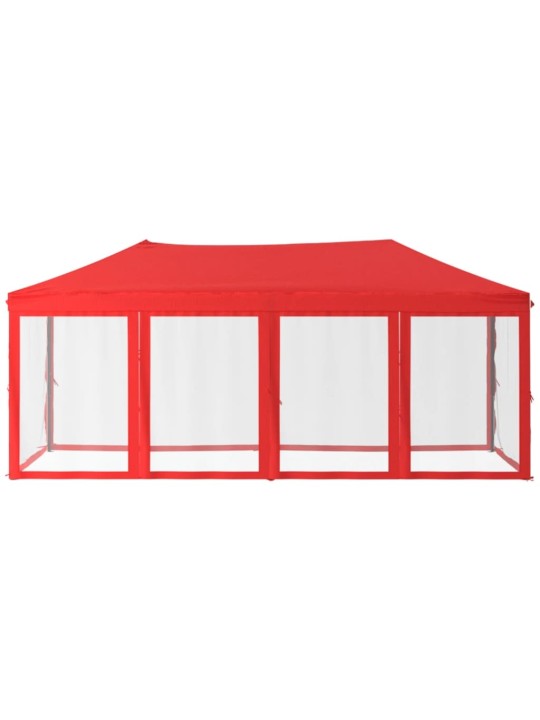 Skládací party stan s bočními stěnami červený 3 x 6 m
