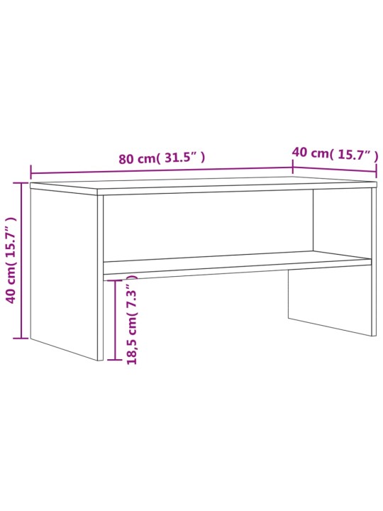 TV stolek kouřový dub 80 x 40 x 40 cm kompozitní dřevo