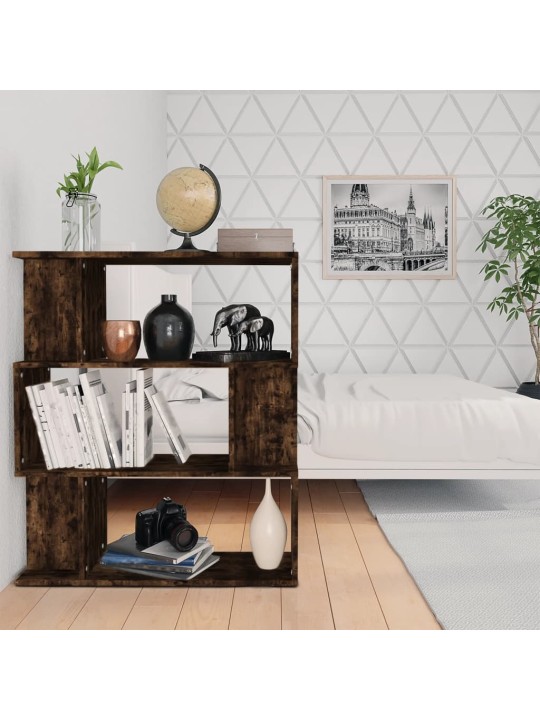 Knihovna/dělicí stěna kouřový dub 80x24x96 cm kompozitní dřevo