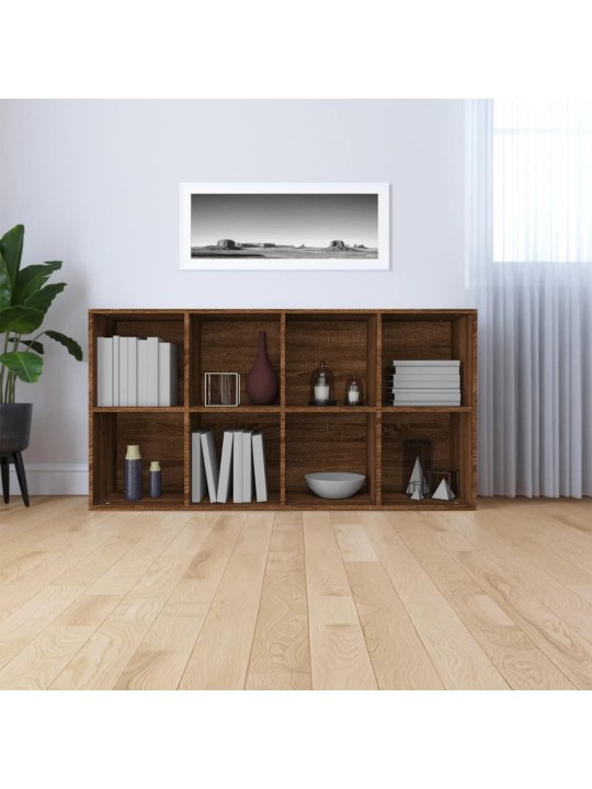Knihovna/příborník hnědý dub 66x30x130 cm kompozitní dřevo