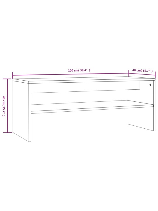 Konferenční stolek kouřový dub 100x50x40 cm kompozitní dřevo