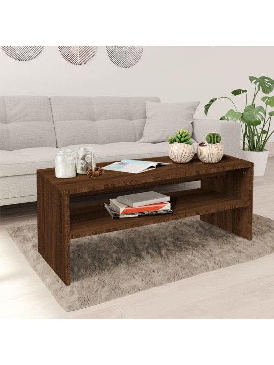 Konferenční stolek hnědý dub 100 x 40 x 40 cm kompozitní dřevo