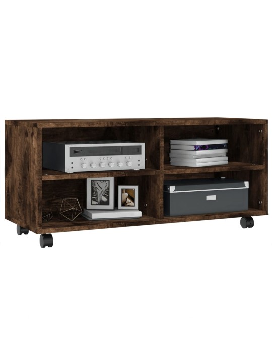 TV skříňka na kolečkách kouřový dub 90x35x35cm kompozitní dřevo