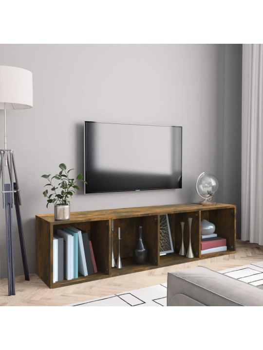 Knihovna / TV skříňka kouřový dub 143x30x36 cm kompozitní dřevo