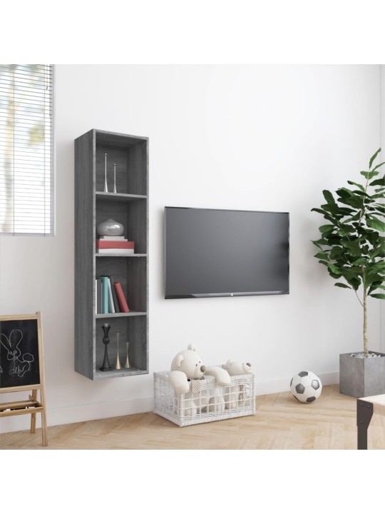 Knihovna / TV skříňka šedá sonoma 143x30x36 cm kompozitní dřevo