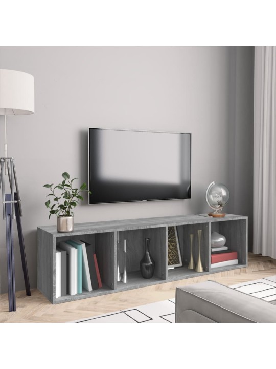 Knihovna / TV skříňka šedá sonoma 143x30x36 cm kompozitní dřevo