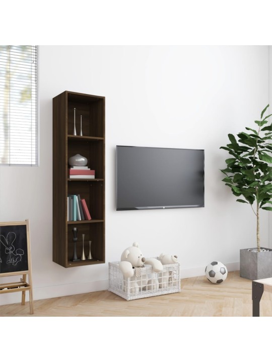Knihovna / TV skříňka hnědý dub 143x30x36 cm kompozitní dřevo
