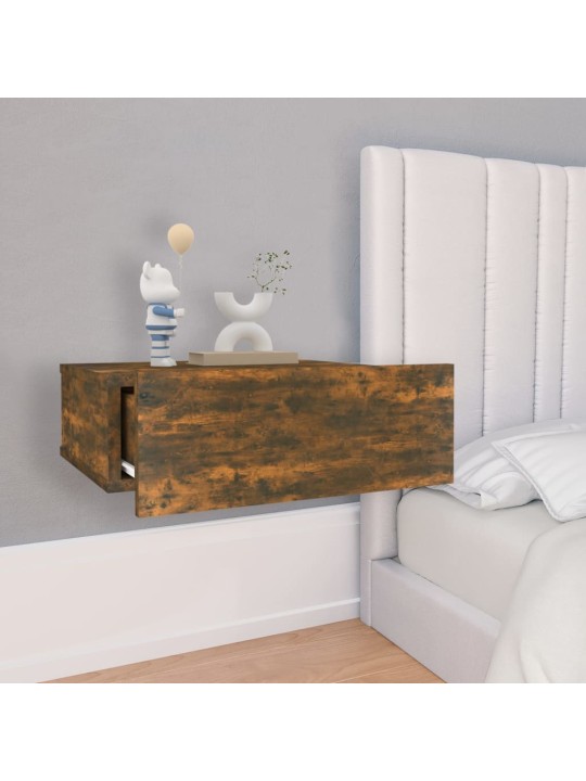 Plovoucí noční stolky 2 ks kouřový dub 40 x 30 x 15 cm kompozit