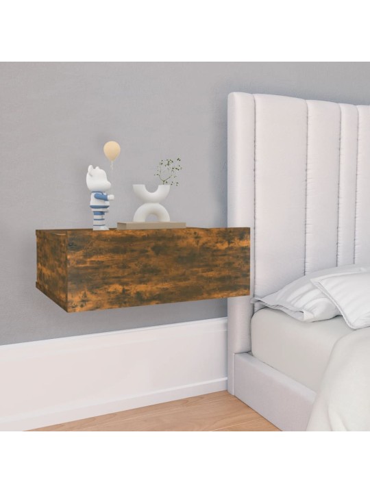 Plovoucí noční stolky 2 ks kouřový dub 40 x 30 x 15 cm kompozit