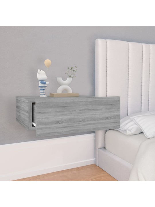 Plovoucí noční stolky 2 ks šedé sonoma 40 x 30 x 15 cm kompozit