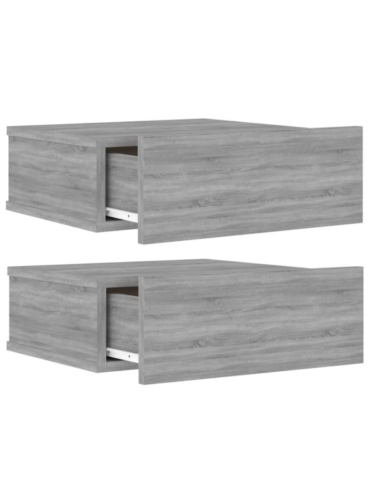 Plovoucí noční stolky 2 ks šedé sonoma 40 x 30 x 15 cm kompozit