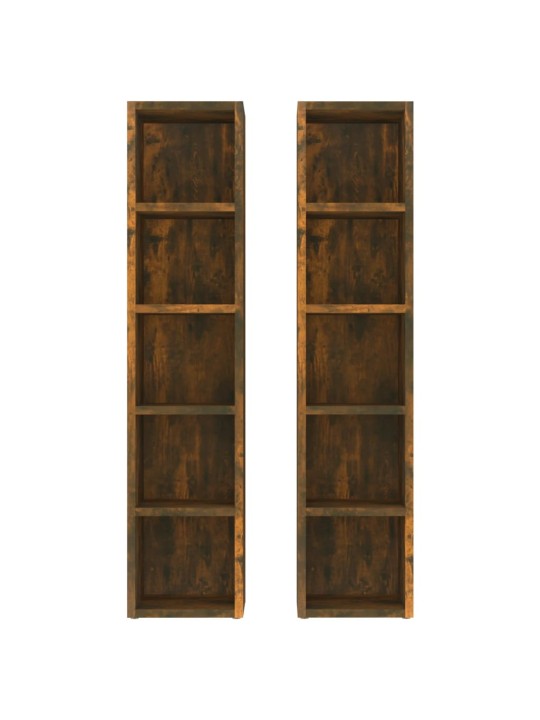 Skříňky na CD 2 ks kouřový dub 21x16x93,5 cm kompozitní dřevo