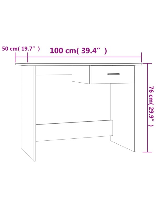 Psací stůl kouřový dub 100 x 50 x 76 cm kompozitní dřevo