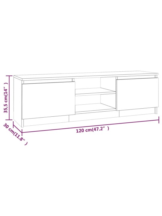 TV skříňka kouřový dub 120 x 30 x 35,5 cm kompozitní dřevo