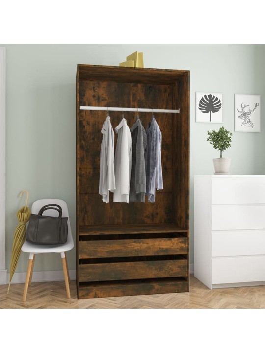 Šatní skříň kouřový dub 100 x 50 x 200 cm kompozitní dřevo
