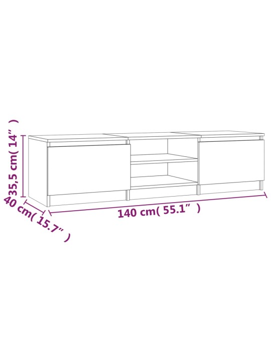 TV skříňka kouřový dub 140 x 40 x 35,5 cm kompozitní dřevo