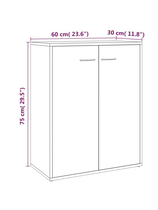 Příborník kouřový dub 60 x 30 x 75 cm kompozitní dřevo