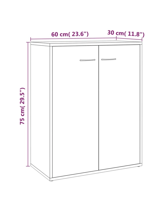 Příborník kouřový dub 60 x 30 x 75 cm kompozitní dřevo