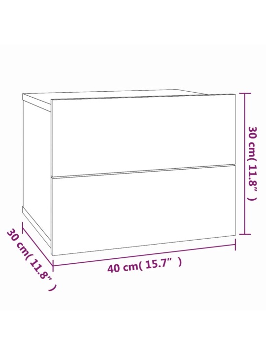 Noční stolky 2 ks kouřový dub 40 x 30 x 30 cm kompozitní dřevo
