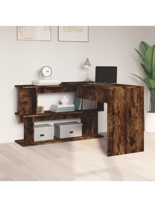 Rohový psací stůl kouřový dub 200 x 50 x 76 cm kompozitní dřevo