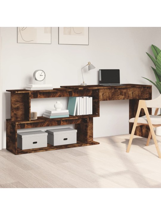Rohový psací stůl kouřový dub 200 x 50 x 76 cm kompozitní dřevo