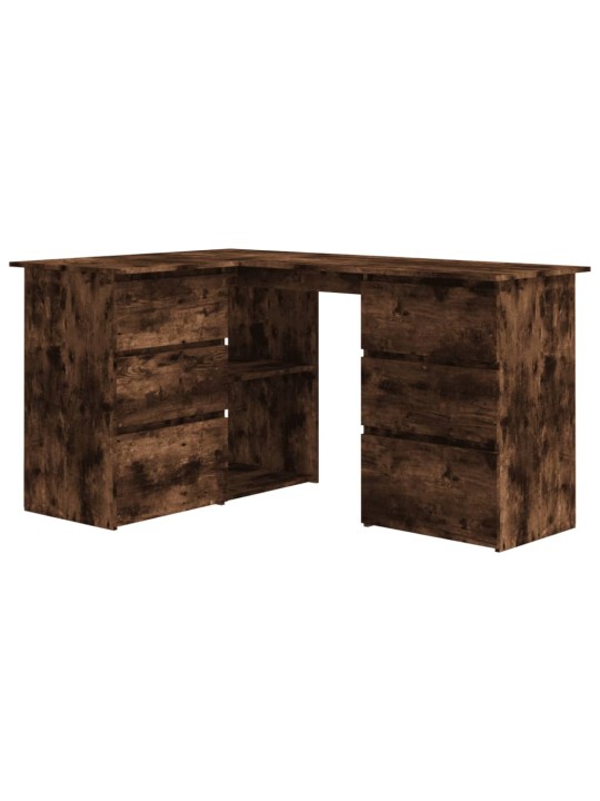 Rohový psací stůl kouřový dub 145x100x76 cm kompozitní dřevo