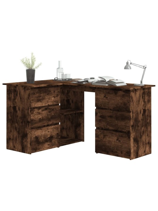Rohový psací stůl kouřový dub 145x100x76 cm kompozitní dřevo