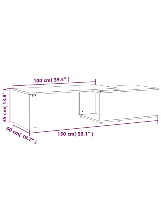 Konferenční stolek kouřový dub 150x50x35 cm kompozitní dřevo