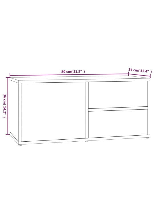 TV skříňka šedá sonoma 80 x 34 x 36 cm kompozitní dřevo