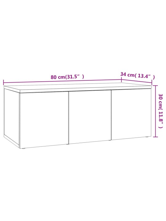 TV skříňka hnědý dub 80x34x30 cm kompozitní dřevo