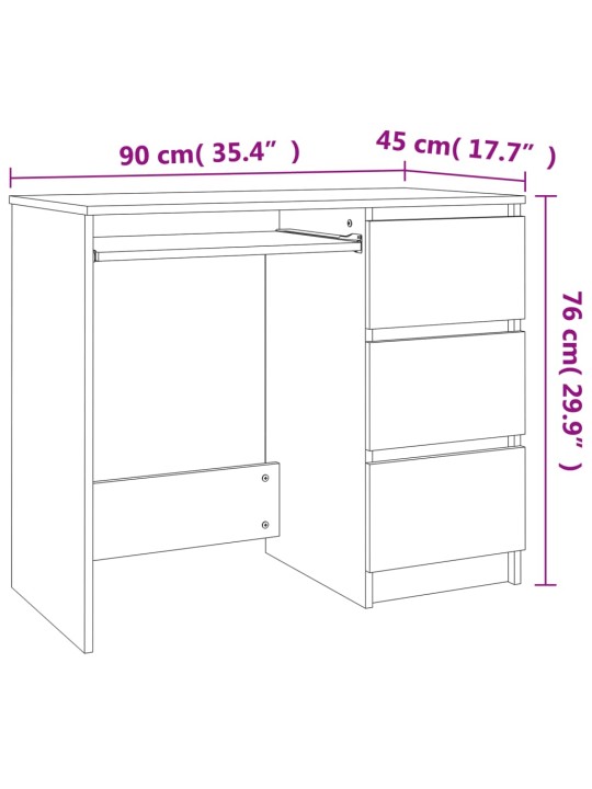 Psací stůl kouřový dub 90 x 45 x 76 cm kompozitní dřevo
