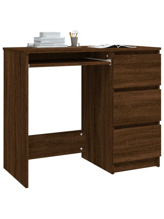 Psací stůl hnědý dub 90 x 45 x 76 cm kompozitní dřevo