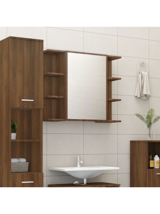 Koupelnová zrcadlová skříňka hnědý dub 80x20,5x64 cm kompozit