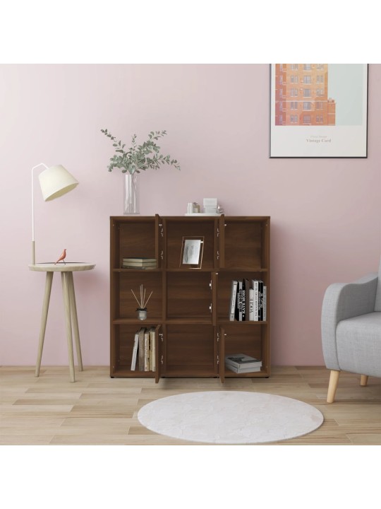 Knihovna hnědý dub 90 x 30 x 90 cm kompozitní dřevo