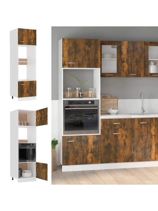 Skříňka na mikrovlnku kouřový dub 60x57x207 cm kompozitní dřevo