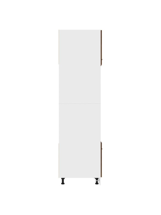 Skříňka na mikrovlnku hnědý dub 60x57x207 cm kompozitní dřevo