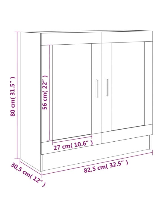 Vitrína kouřový dub 82,5 x 30,5 x 80 cm kompozitní dřevo