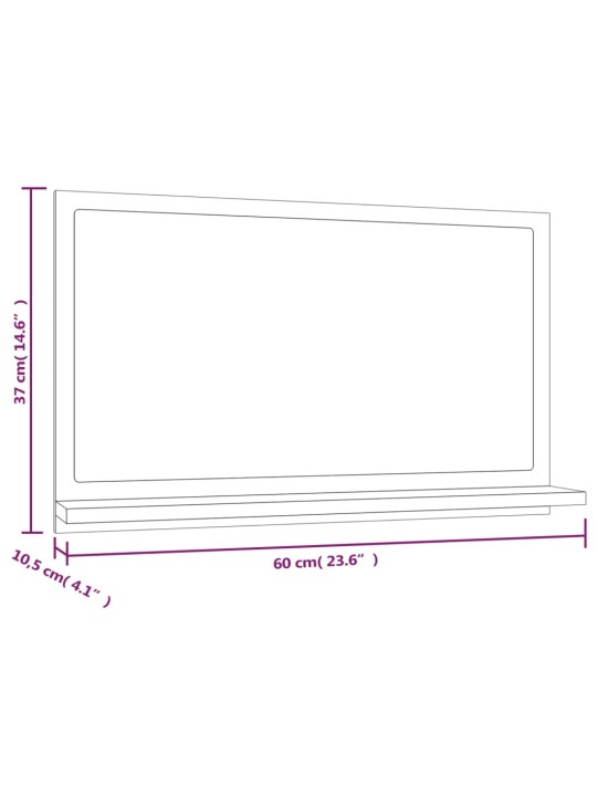 Koupelnové zrcadlo hnědý dub 60x10,5x37 cm kompozitní dřevo