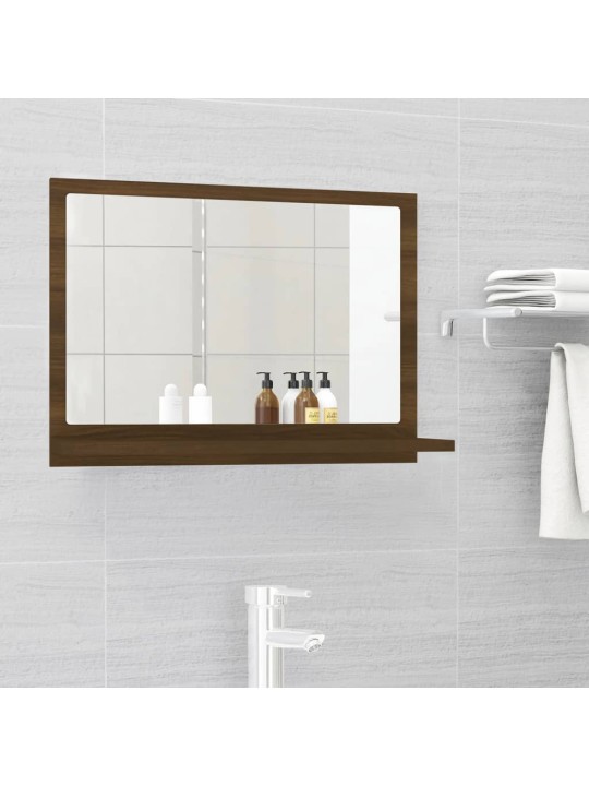Koupelnové zrcadlo hnědý dub 60x10,5x37 cm kompozitní dřevo