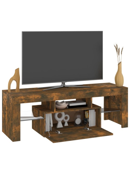 TV skříňka s LED osvětlením kouřový dub 120 x 35 x 40 cm