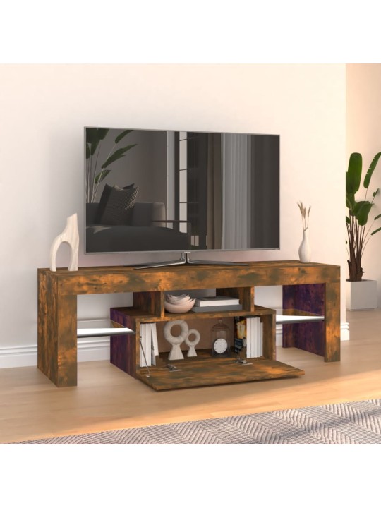 TV skříňka s LED osvětlením kouřový dub 120 x 35 x 40 cm