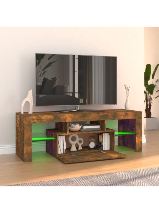 TV skříňka s LED osvětlením kouřový dub 120 x 35 x 40 cm