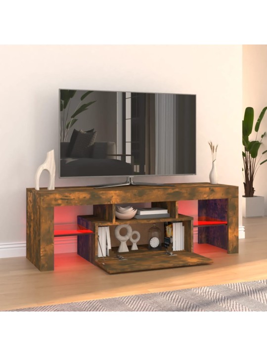 TV skříňka s LED osvětlením kouřový dub 120 x 35 x 40 cm