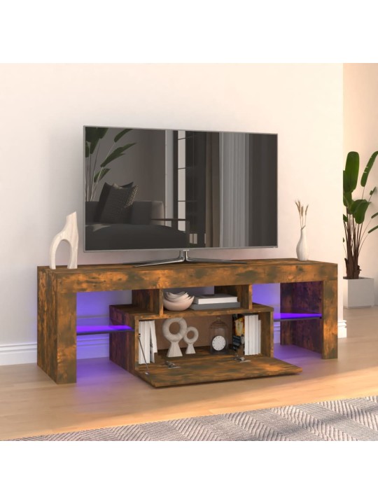 TV skříňka s LED osvětlením kouřový dub 120 x 35 x 40 cm