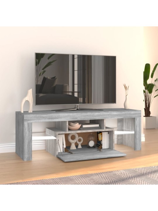 TV skříňka s LED osvětlením šedá sonoma 120 x 35 x 40 cm