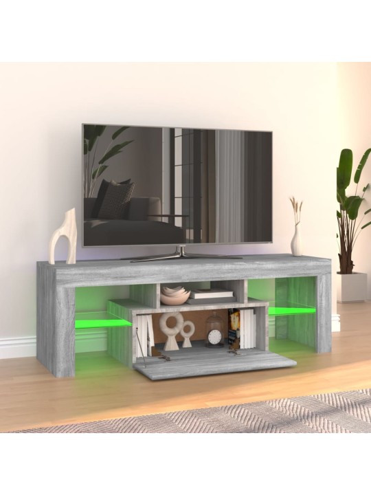 TV skříňka s LED osvětlením šedá sonoma 120 x 35 x 40 cm
