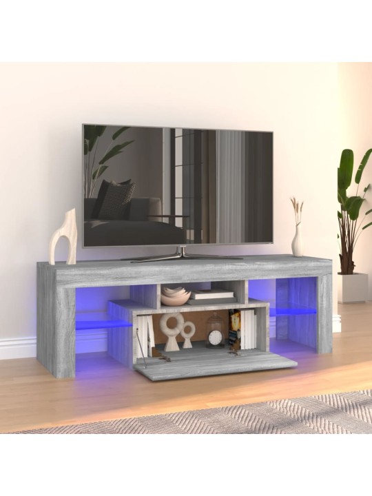 TV skříňka s LED osvětlením šedá sonoma 120 x 35 x 40 cm