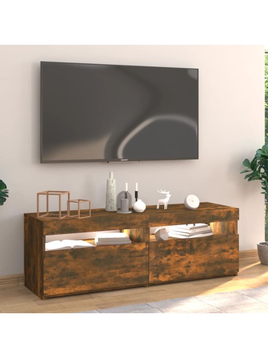 TV skříňka s LED osvětlením kouřový dub 120 x 35 x 40 cm