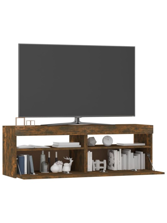 TV skříňka s LED osvětlením kouřový dub 120 x 35 x 40 cm